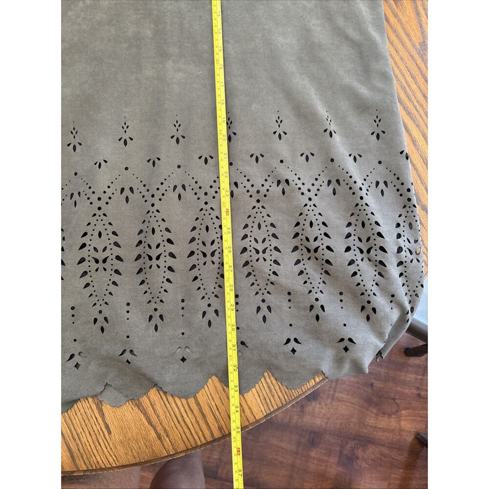 Karen Kane faux suede lined dress 3/4 sleeve with cut outs gray M - Picture 7 of 11